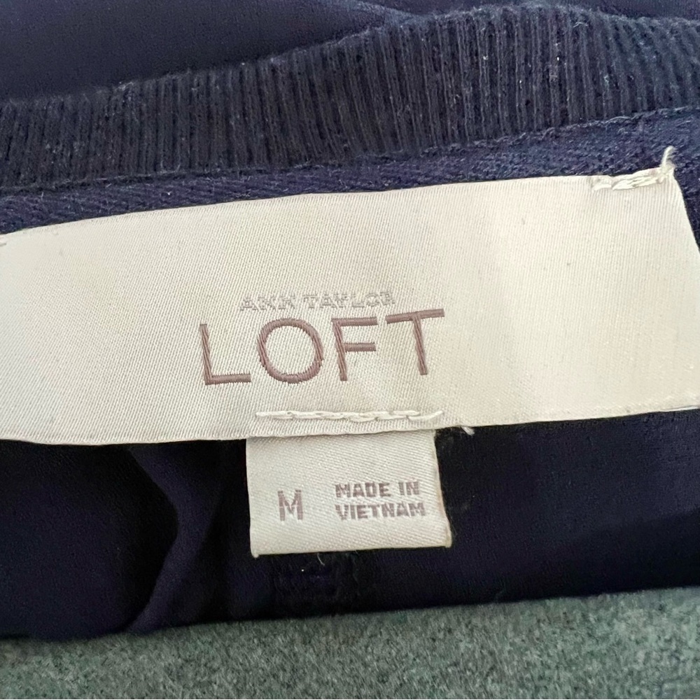 BlueWhite LOFT Women Cotton Polyester Blouse High Low Hem 3/4 Sleeve Striped‎ M - Picture 5 of 12